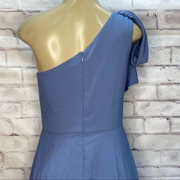 After Six Bow One-Shoulder Trumpet Gown style 6769 size 8 in larkspur. NWOT - Picture 4 of 8